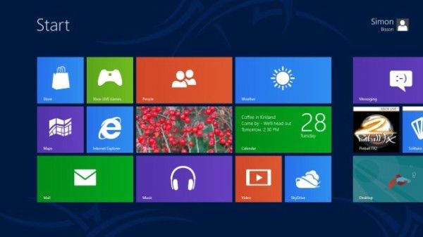 Pantalla de Inicio en Windows 8