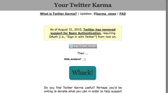Twitter karma
