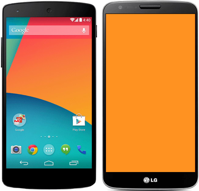Nexus 5 vs LG G2, pantalla y dimensiones