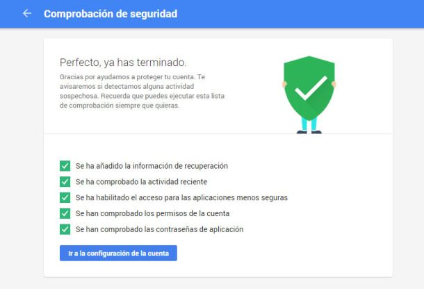 Seguridad cuenta Google