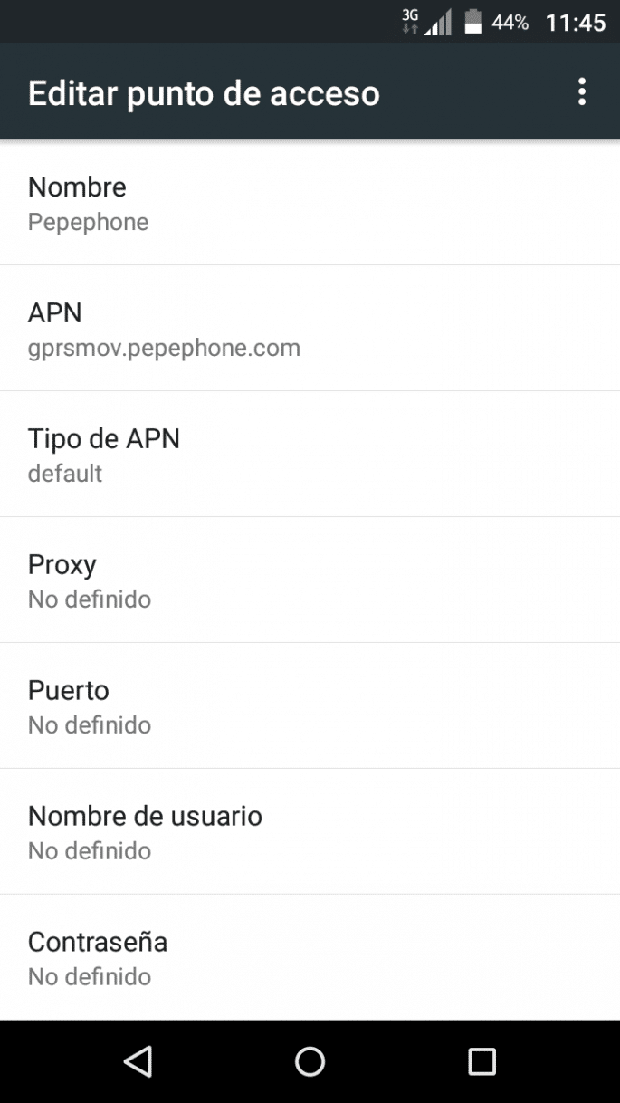 APN Pepehone - 07 - Editar punto de acceso - APN