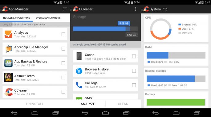 Te aconsejamos las mejores App para limpiar el sistema Android de tu Smarthphone