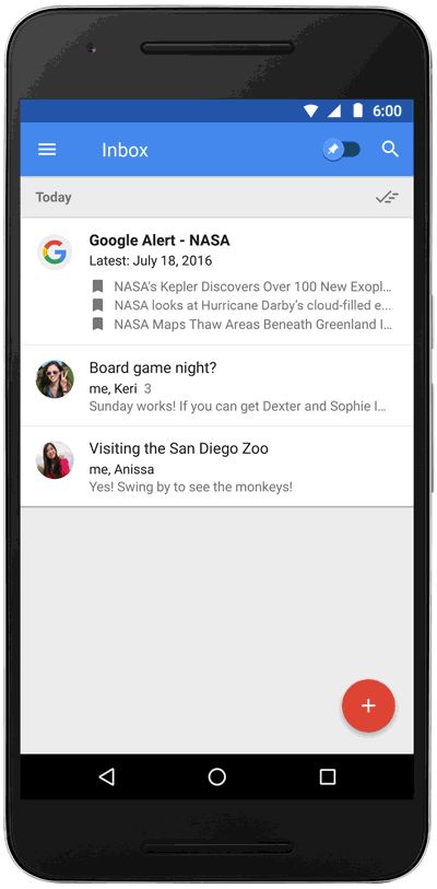 Google Inbox integra Google Alerts
