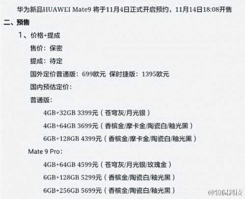 Precios del Huawei Mate 9
