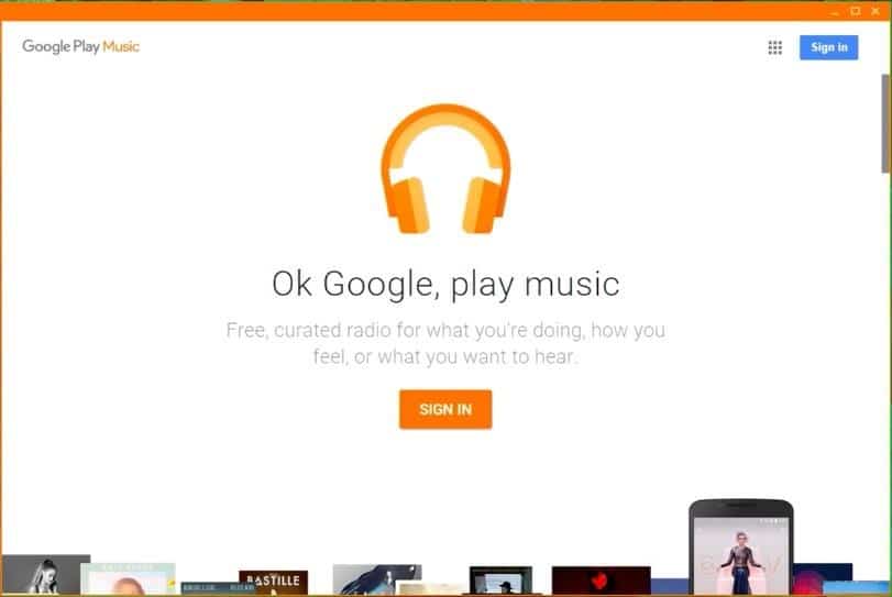 Google Play Music para Windows