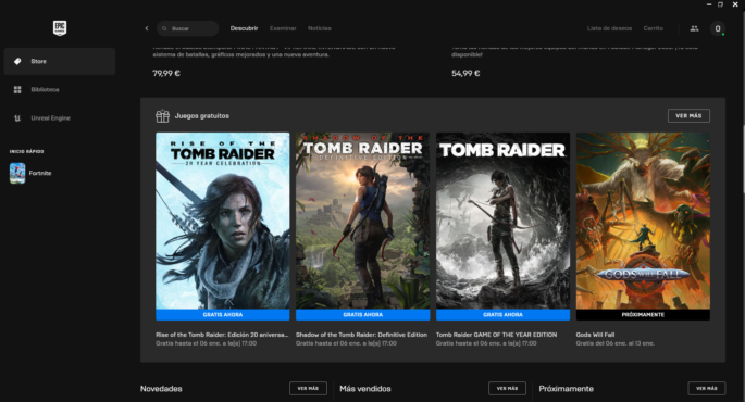 Tomb Raider gratis en la epic games store